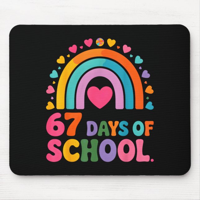 Tapis De Souris I Survived 67 Days Of School Tie Die Rainbow Lover (Devant)