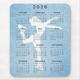 Tapis De Souris Ice Skater Design 2025 Calendar Mousepad