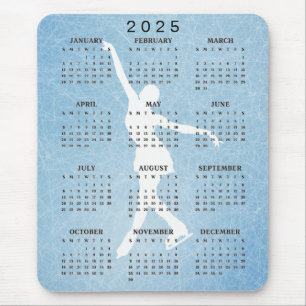 Tapis De Souris Ice Skater Design 2025 Calendrier Mousepad