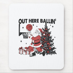 Tapis De Souris Ici on joue au basket Sport Noël Christmas
