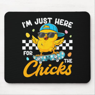 Tapis De Souris Ici pour les poussins pour garçon enfants Pâques