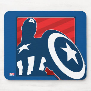 Tapis De Souris Icône de silhouette de Captain America
