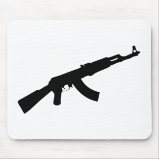 Tapis De Souris icône noire de l'ak 47 d'arme à feu
