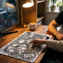 Icônes de jeu d'art gribouillé blanc