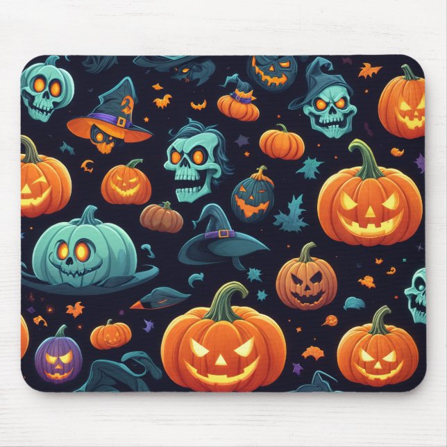 Tapis De Souris Icônes d'Halloween frappant Pad de souris (Devant)