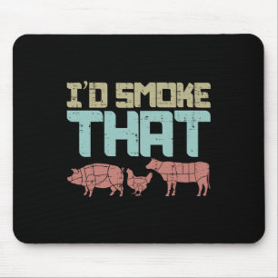 Tapis De Souris Id Fumée Porc Boeuf De Poulet Bbq Amusant Barbecue