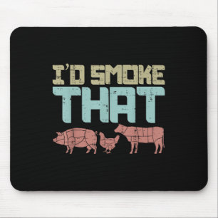 Tapis De Souris Id Fumée Porc Boeuf De Poulet Bbq Amusant Barbecue