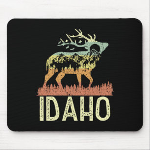 Tapis De Souris Idaho Rétro Montagne Vintage Élan Randonnée Hommes