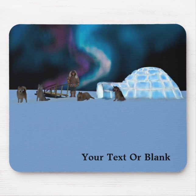 Tapis De Souris Igloo et aurores boréales (Devant)