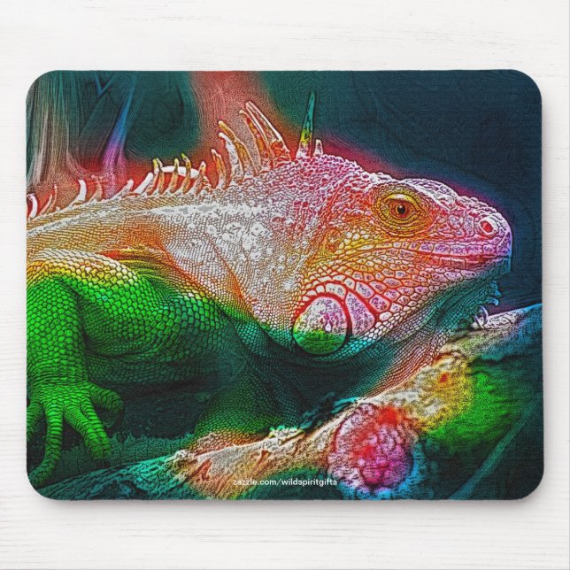 Tapis De Souris Iguana Lizard Reptile Faune Art Mousepad (Devant)