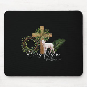 Tapis De Souris Il Est Ressuscité Agneau Mouton Croix Jésus Christ