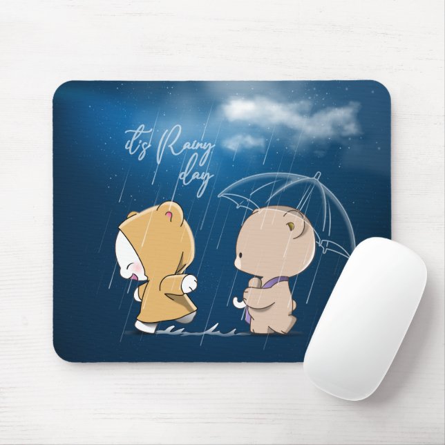 Tapis De Souris Il pleut jour | (Avec souris)