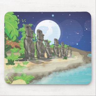 Tapis De Souris Île de Pâques Moai