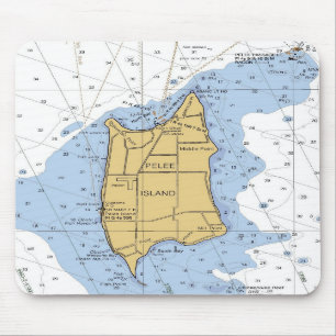 Tapis De Souris Île de Pelee, diagramme nautique Mousepad