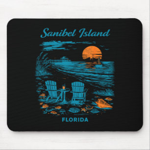 Tapis De Souris Île de Sanibel Floride Voyage Scénique Vintage