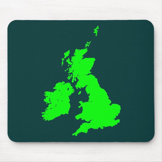 Tapis De Souris Îles Britanniques - Les tons verts (Devant)