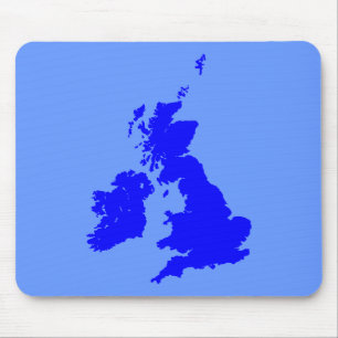 Tapis De Souris Îles Britanniques - Tons de Bleu
