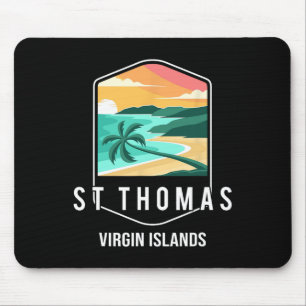 Tapis De Souris Îles Vierges américaines Plage Coucher de soleil P