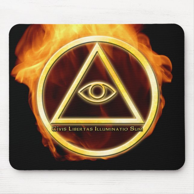 Tapis De Souris Illuminati sur le feu (Devant)