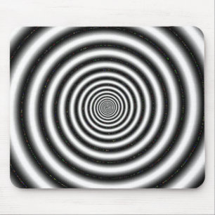 Tapis De Souris Illusion optique spirale noire et blanche