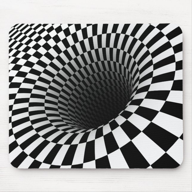 Tapis De Souris Illusion optique VORTEX À DAMIERS LARGE (Devant)
