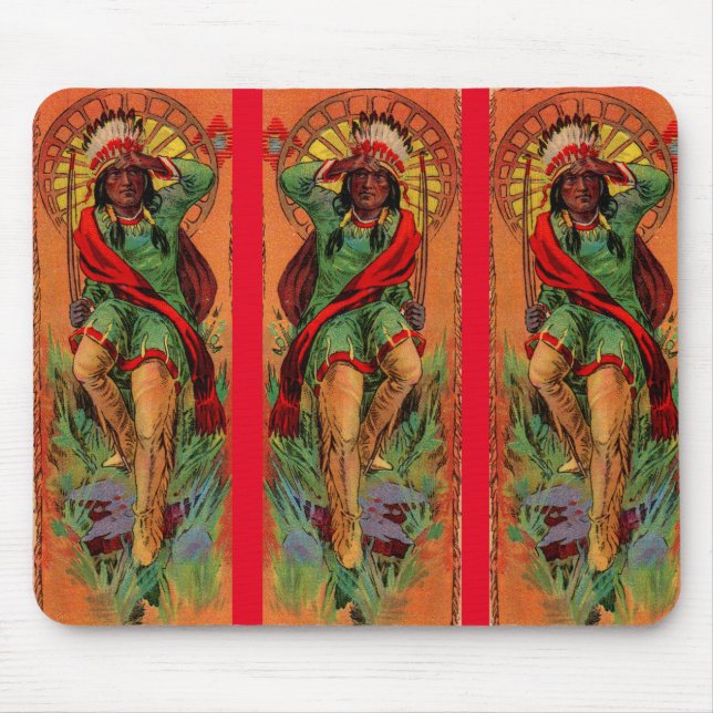 Tapis De Souris Illustration 1919 indienne indigène (Devant)