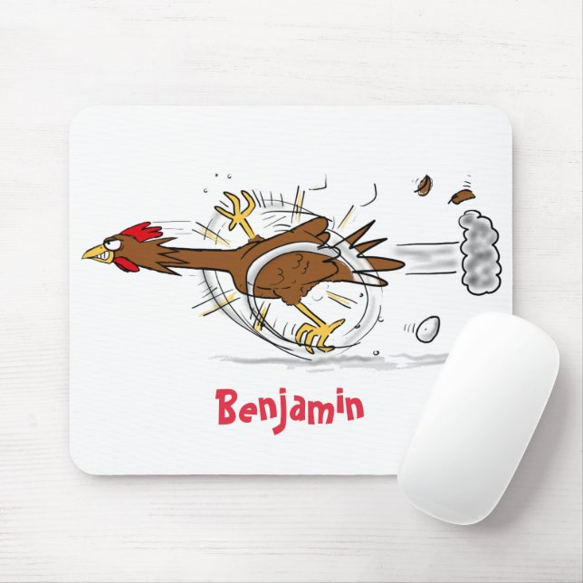 Tapis De Souris Illustration amusante de poulet cool (Avec souris)
