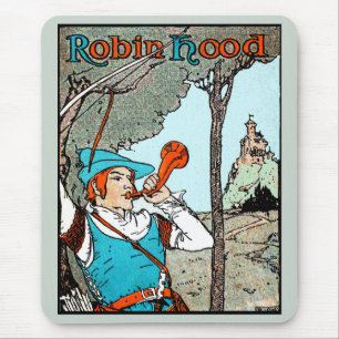 Tapis De Souris Illustration Antique de Robin des Bois et ses Joye