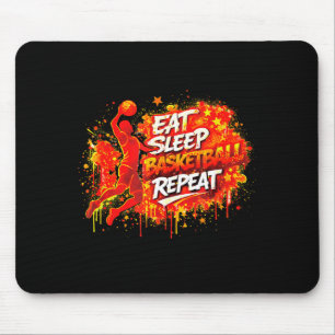 Tapis De Souris Illustration Basketball Manger Dormir Gagner Répét