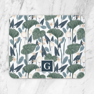 Tapis De Souris Illustration botanique Plante Maman Monogramme