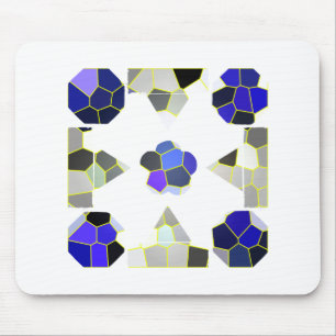 Tapis De Souris Illustration couleur Formes élégantes, Gris et Ble