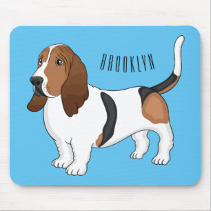 Tapis De Souris illustration de basset hound de dessin animé
