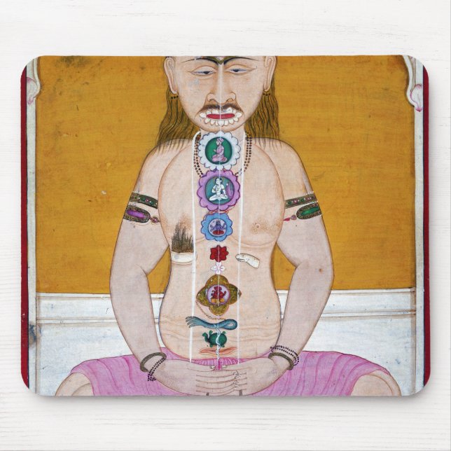 Tapis De Souris Illustration de Chakra Yoga pour la méditation (Devant)