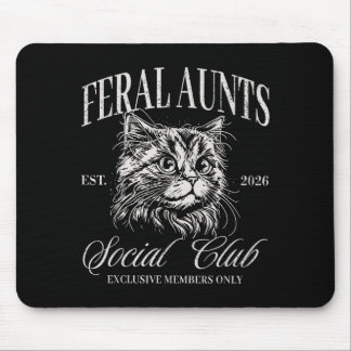 Tapis De Souris Illustration de chat du Feral Aunt Social Club