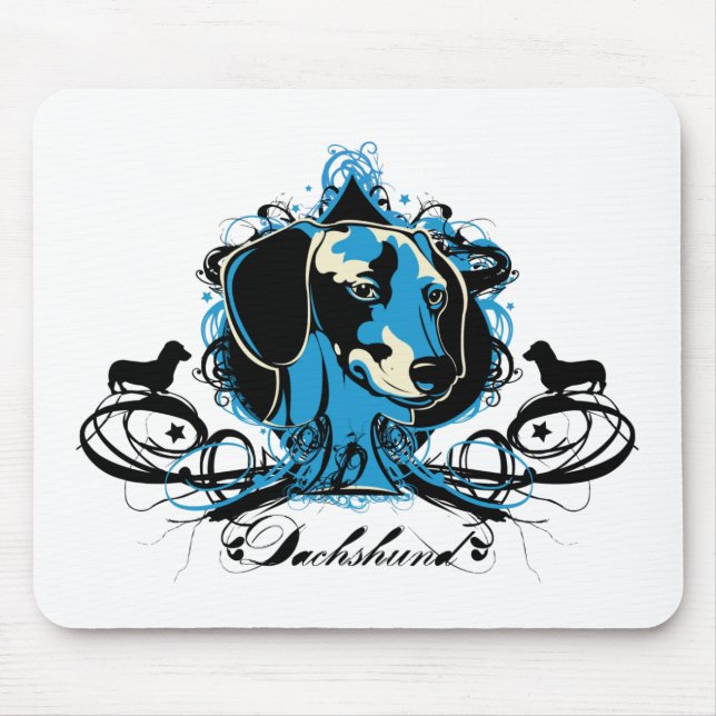 Tapis De Souris Illustration de chien de Projekt de teckel (Devant)