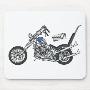 Tapis De Souris Illustration de Chopper Motorcycle 1950
