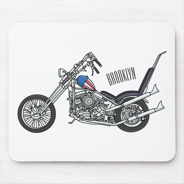 Tapis De Souris Illustration de Chopper Motorcycle 1950 (Devant)