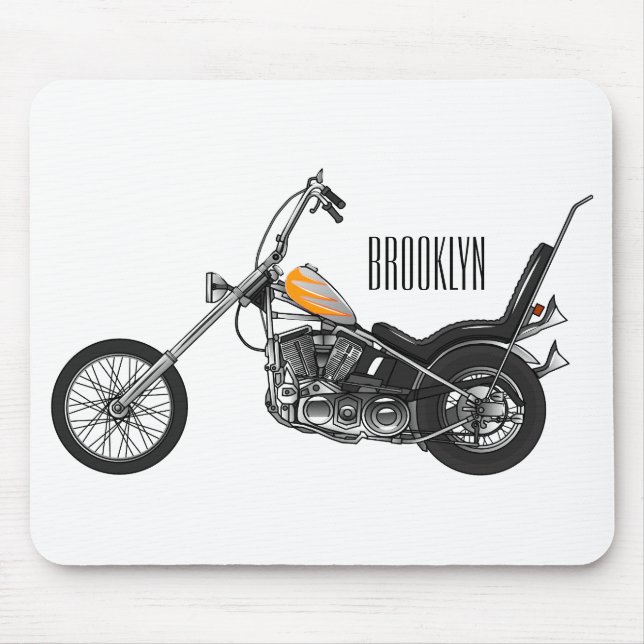 Tapis De Souris Illustration de Chopper Motorcycle 1950 (Devant)