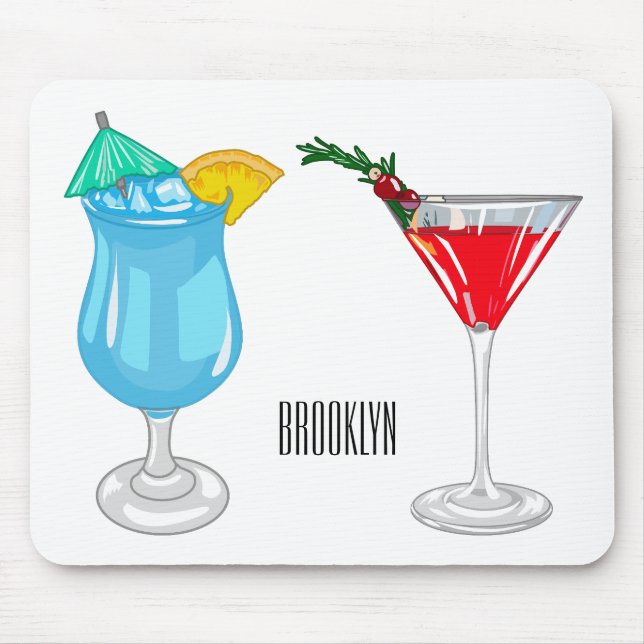Tapis De Souris Illustration de cocktail (Devant)