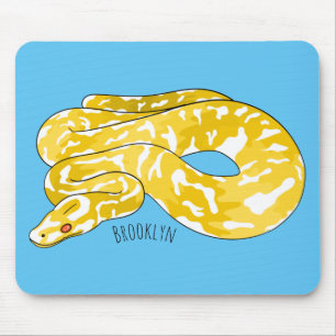 Tapis De Souris illustration de dessin animé de serpent python bir