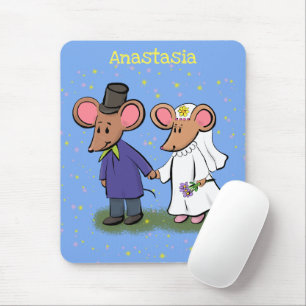 Tapis De Souris Illustration de dessin animé d'un couple de souris