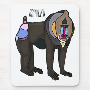 Tapis De Souris Illustration de dessin animé Mandrill