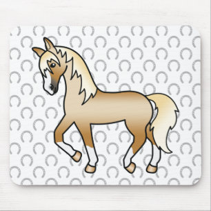 Tapis De Souris Illustration de dessin animé mignon de cheval trot