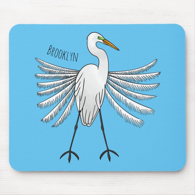 Tapis De Souris Illustration de dessin d'oiseau de grand feu (Devant)