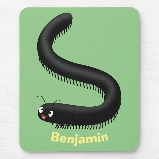 Tapis De Souris Illustration de dessin mignon millipede (Devant)