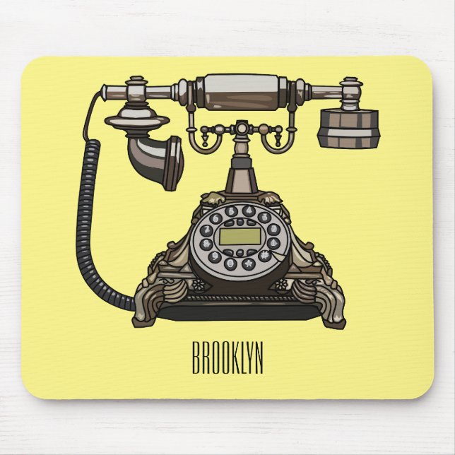 Tapis De Souris Illustration de dessin téléphonique (Devant)