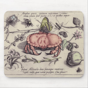 Tapis De Souris Illustration de fleur d'insecte botanique de crabe