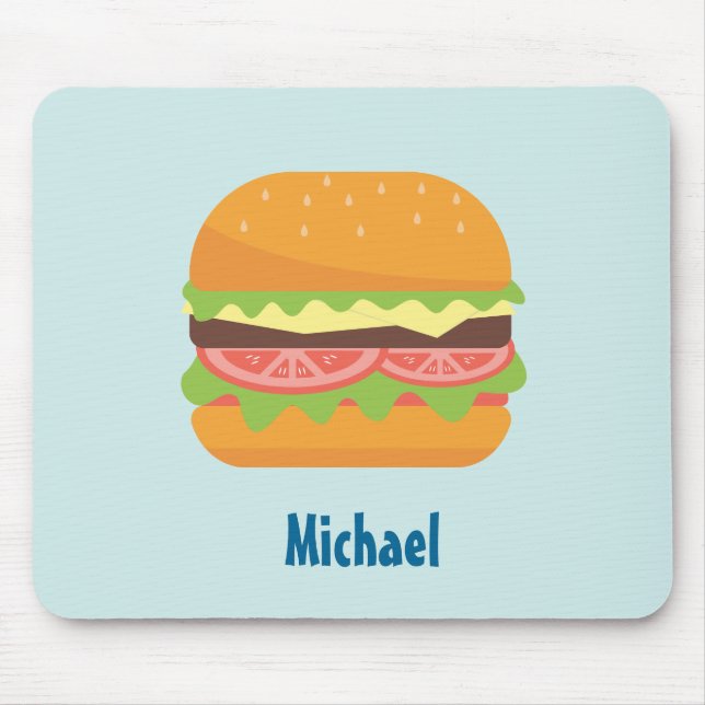 Tapis De Souris Illustration de hamburger avec tomate et laitue (Devant)