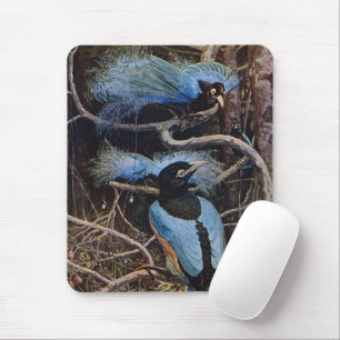 Tapis De Souris Illustration de Johnston Vintage Blue Bird Paradis