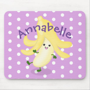 Tapis De Souris Illustration de la banane mauve de Cute kawaii